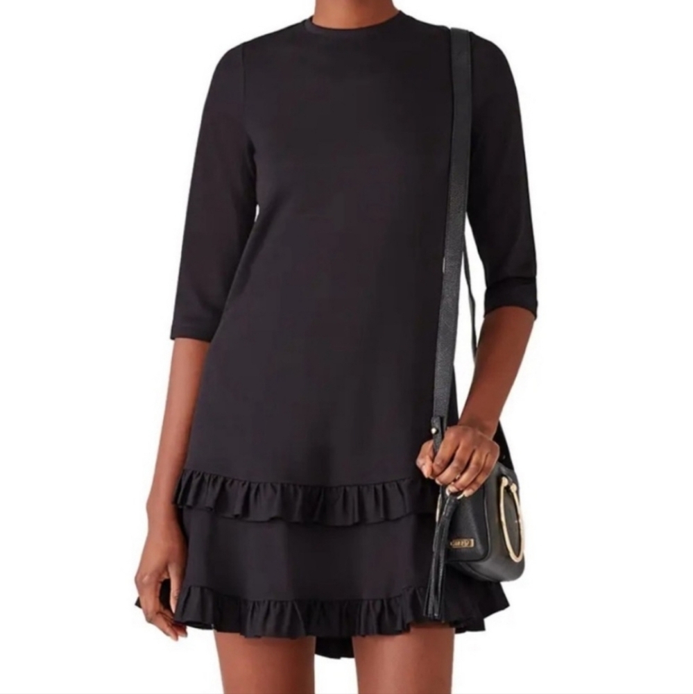 ByTiMo Black Ruffled Hem Drop Waist Dress
